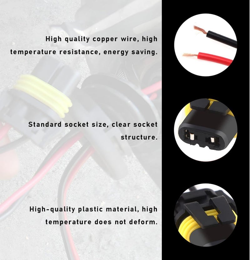Wevdn 4 PCS 9005 HB3 9006 HB4 9012 Bulb Socket, Headlight Connector Female Adapter Wiring Harness Socket, Automotive Headlights Fog Lights Socket Wire Replacement, Car Accessories - Image 3